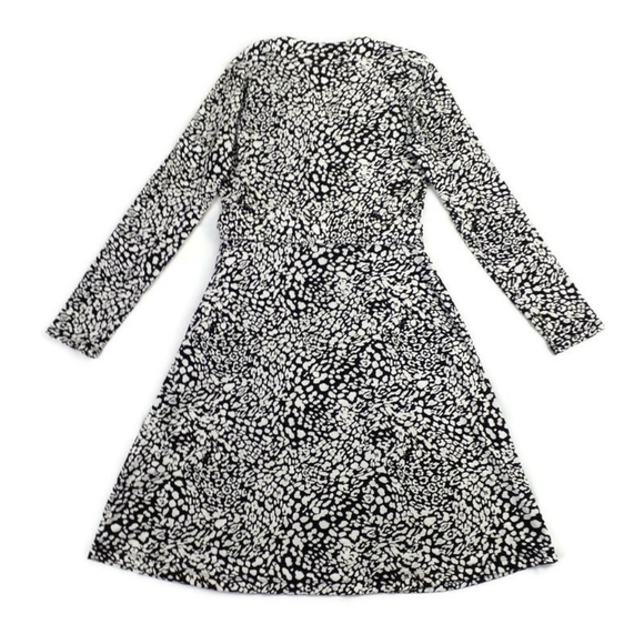 Banana Republic Factory Black White V-Neck Long Sleeve Wrap Dress Women XSP - Picture 8 of 14